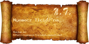 Nyemecz Ticiána névjegykártya